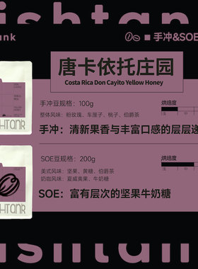 鱼缸咖啡哥斯达黎加唐卡伊托庄园黄蜜处理手冲/SOE单一产地咖啡豆