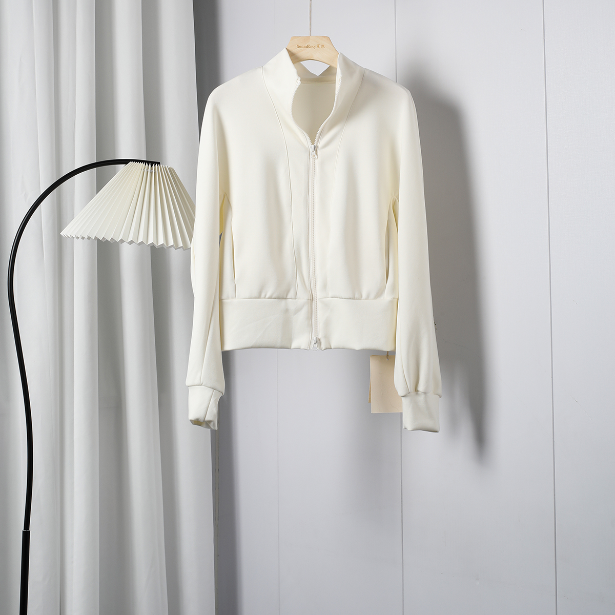 立领拉链长袖卫衣外套女