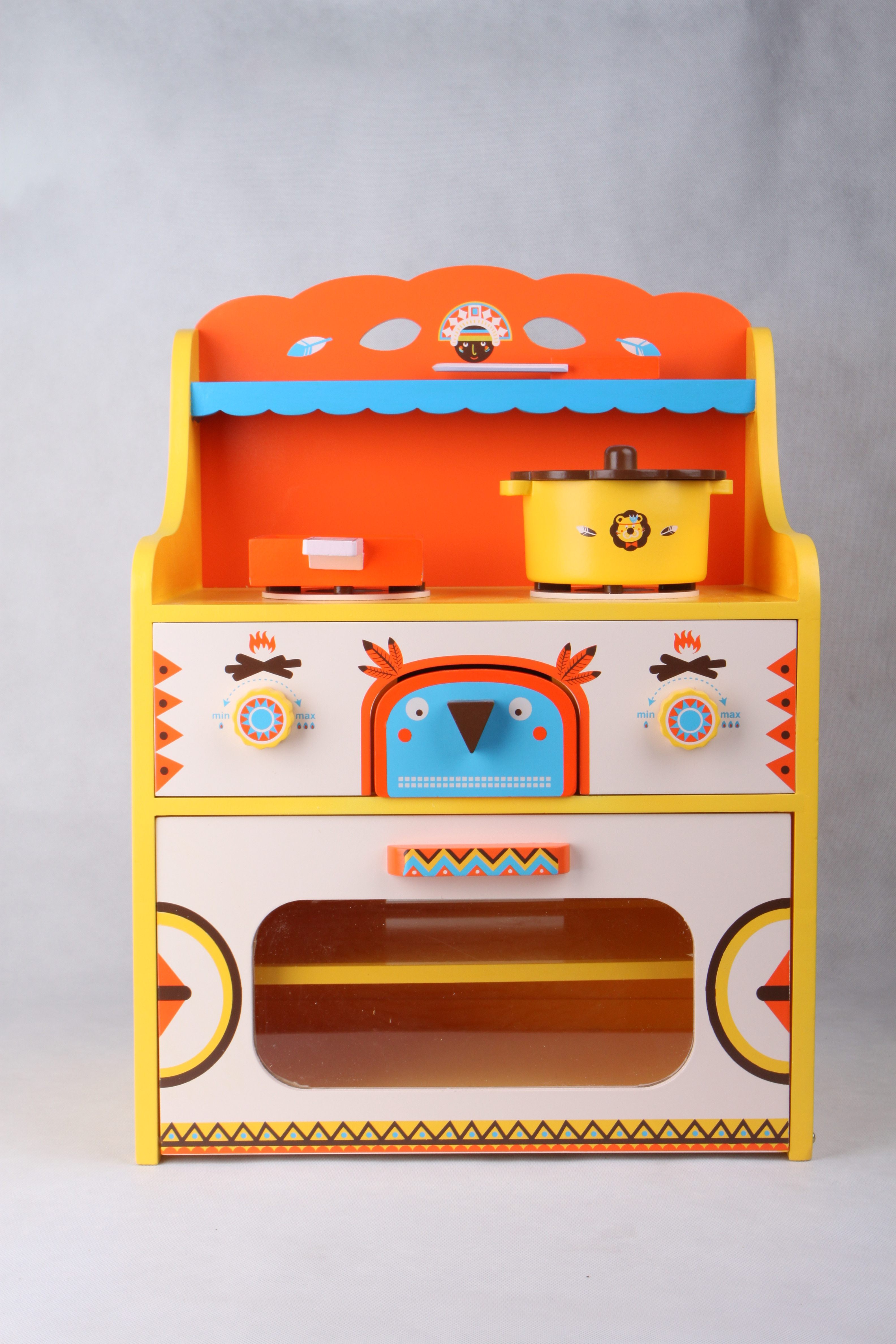 优木豪华厨房灶台 儿童木制过家家切切做饭玩具生日礼物