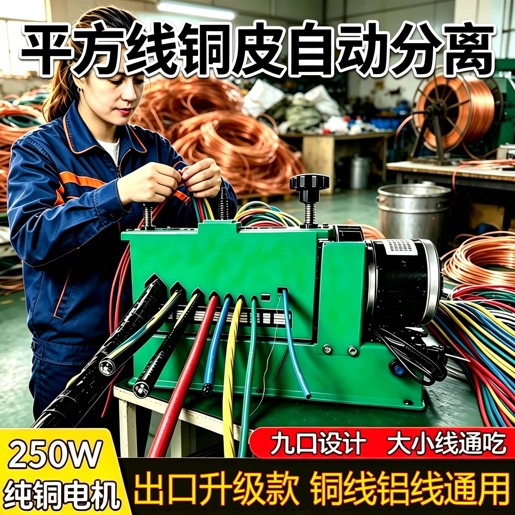 小型台式电动剥线机全自动家用电缆铜皮分离网线大小通吃废线新款