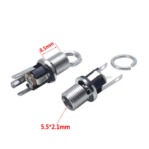 5.5*2.1带锁DC插头配套母座加长