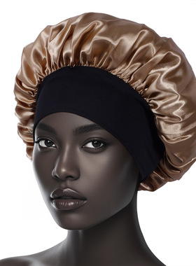 头巾月子浴帽美发护发帽nightcap流行宽边睡帽护发帽美容化妆帽