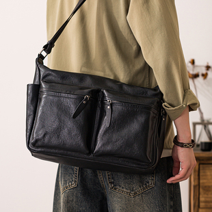 差包工装 包邮 包牛皮通勤包机能背包潮 真皮运动单肩包斜挎 后步男士