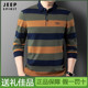SPIRIT吉普条纹polo衫 男士 秋季 JEEP 翻领长袖 全棉t恤休闲宽松上衣