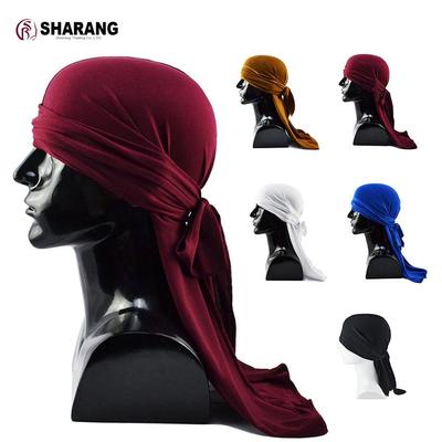 街舞头巾四面高弹力系带丝滑长尾帽 Spandex  Durag
