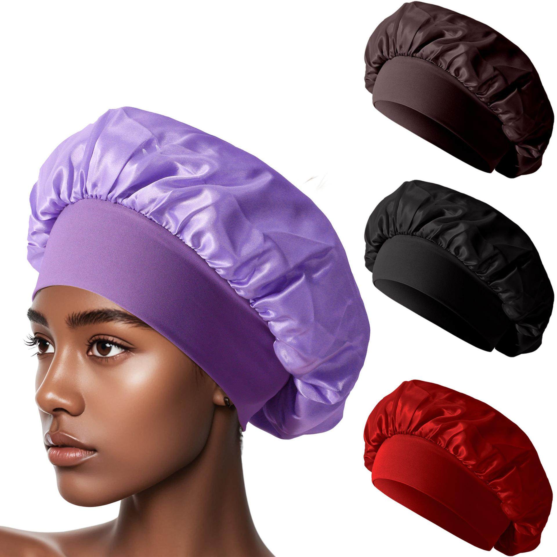 亚马逊女士宽边高弹力帽子色丁睡帽美发浴帽绸缎护发帽大帽檐,服饰配件/皮带/帽子/围巾,帽子,淘宝优惠券,粉丝福利购,淘宝优惠卷