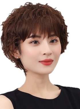 假发短发女短卷发妈妈蓬松自然