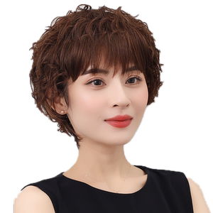 假发短发女短卷发妈妈蓬松自然