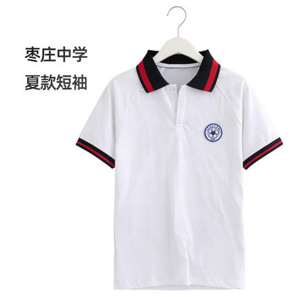 上海市建平实验中学枣庄校区校服同款短袖POLO衫带logo现货红裤