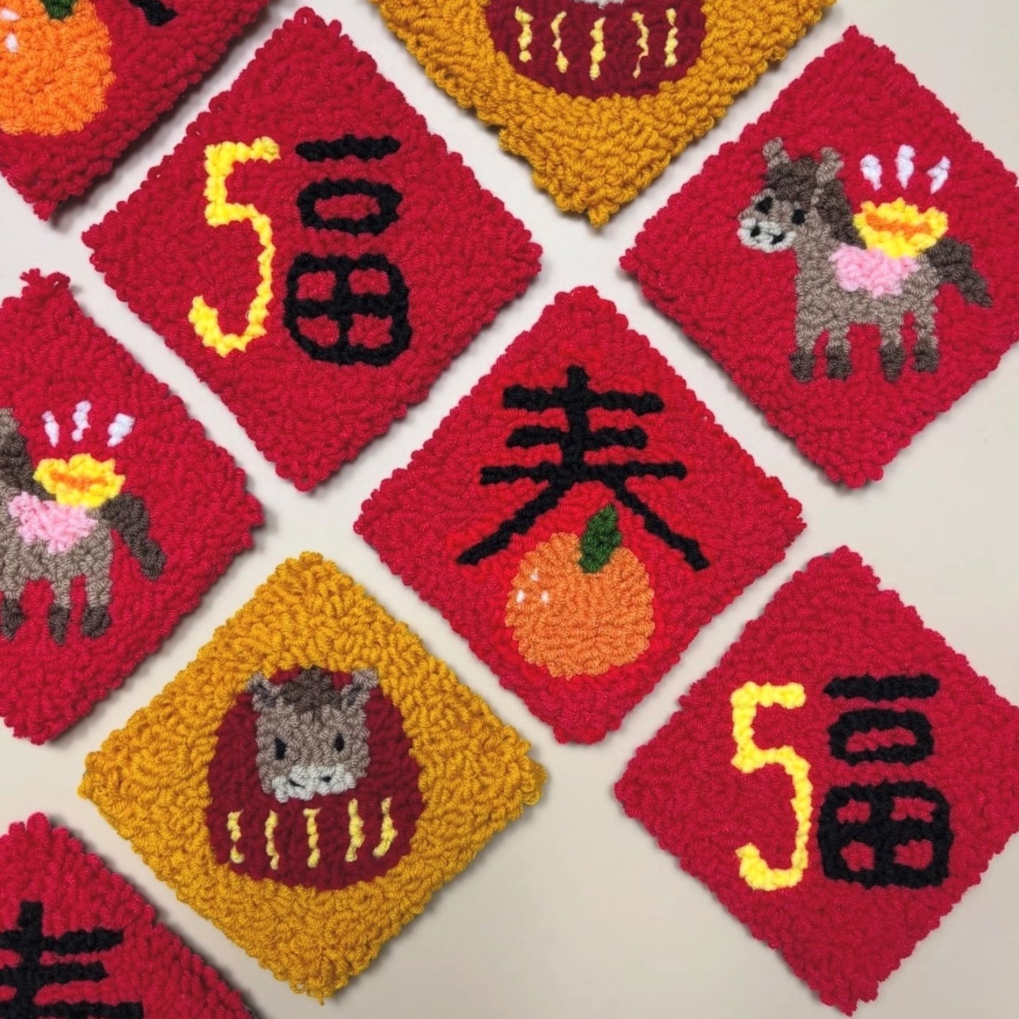 2026马年新年春节戳戳绣DIY手工材料包杯垫冰箱贴挂件家居装饰,居家布艺,戳戳绣,淘宝优惠券,粉丝福利购,淘宝优惠卷