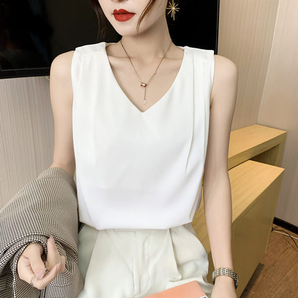 西服法式小吊带背心女外穿2025夏季新款雪纺西装内搭打底别致上衣