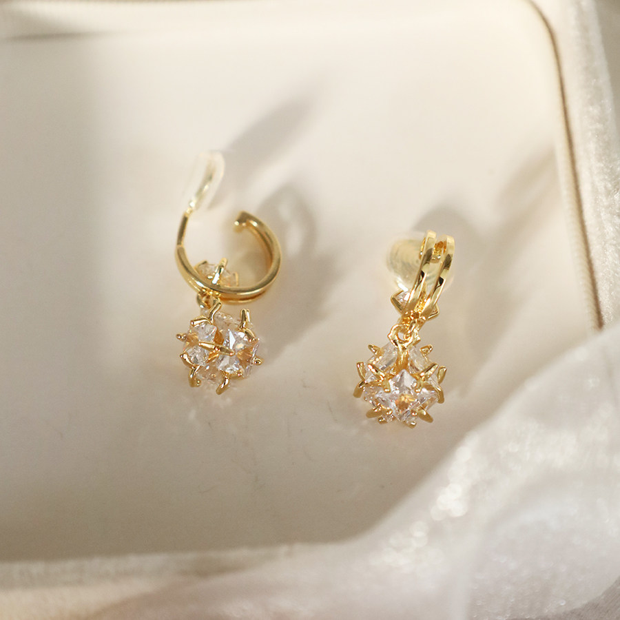 设计师款锆石球蚊香耳夹耳环女长款轻奢无耳洞耳饰气质耳坠,饰品/流行首饰/时尚饰品新,耳环,淘宝优惠券,粉丝福利购,淘宝优惠卷