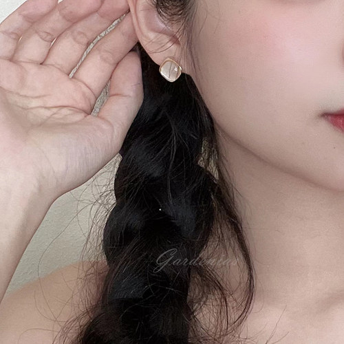 GZI 法式蚊香耳夹 猫眼 耳钉冷淡风 耳环气质女礼物