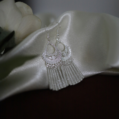 步生花 摇曳民族风耳钉蚊香盘耳夹无耳洞小众冷淡风设计感