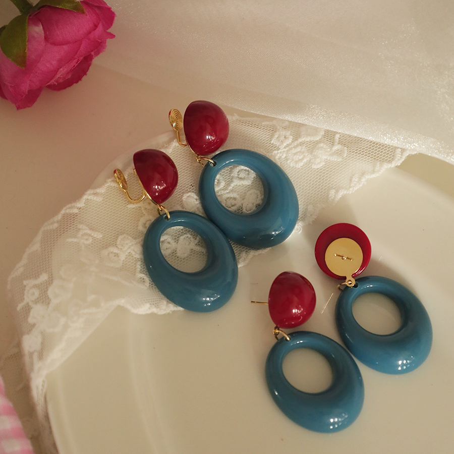 栀子西复古港风摩登少女耳环