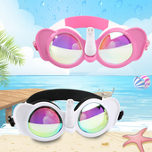 男女童游泳眼镜儿童泳可爱镜男童女童防水防雾高清大框游泳眼镜