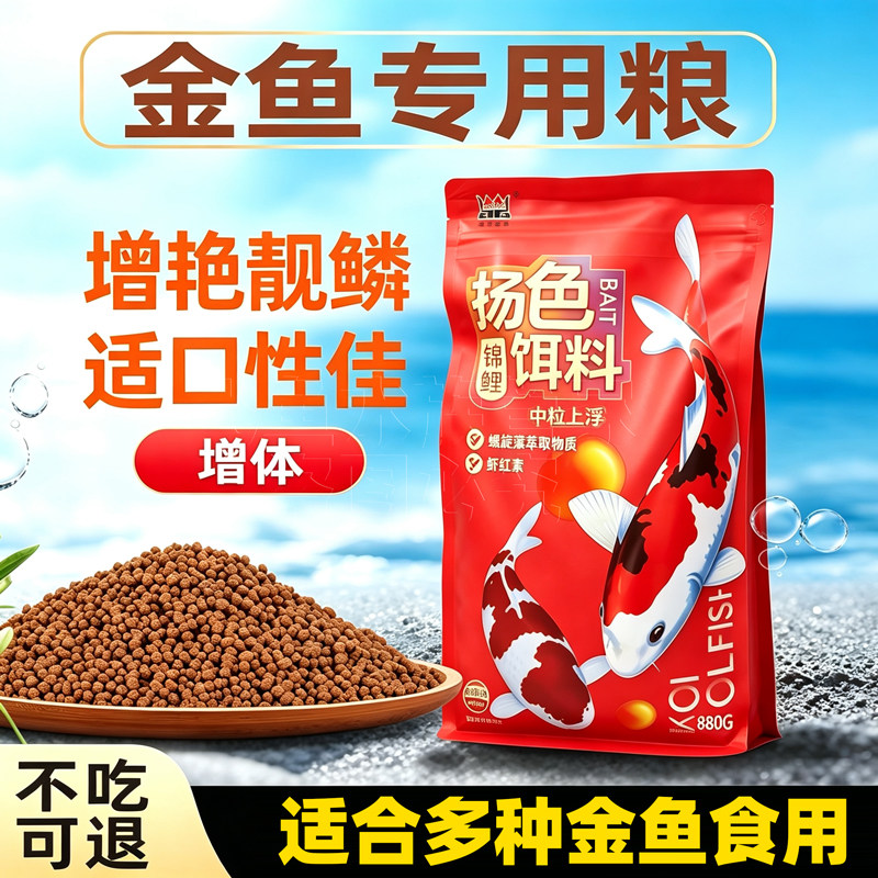 超鼎极红锦鲤金鱼色扬专用粮