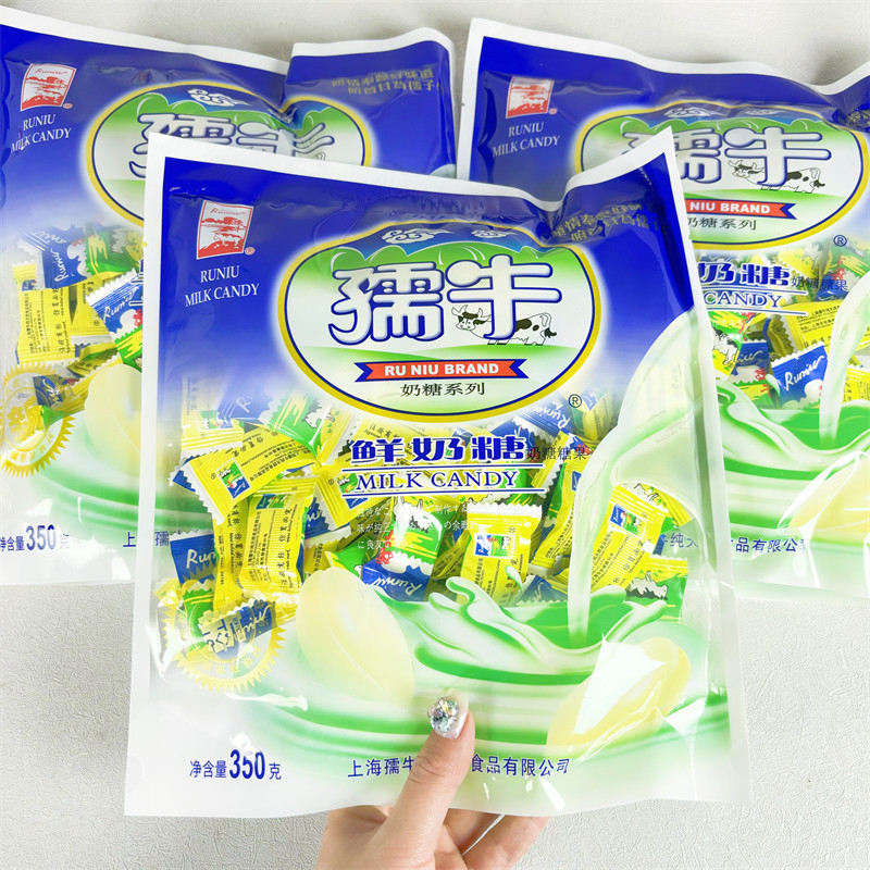 孺牛奶糖鲜奶糖350g大袋装8090后童年怀旧奶牛解馋糖果休闲小零食