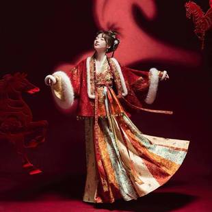 十三余小豆蔻儿[金马阳焰]马年拜年服吊带裙套装过年改良汉服冬季