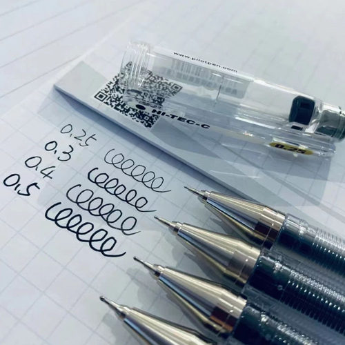 百乐拔盖hi-tec-c财务针管笔