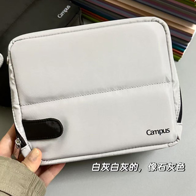 国誉Campus桌立式收纳包笔袋大容量Campus笔袋HACO纯色初中学生男女生多功能高颜值铅笔盒化妆包
