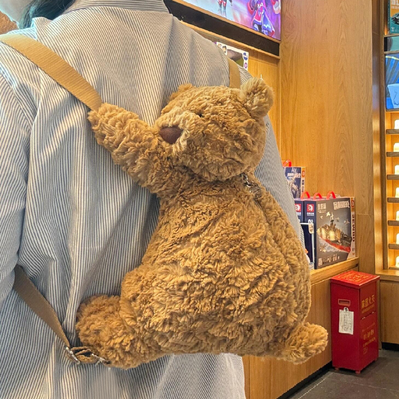 2025新款可爱小熊毛绒玩偶双肩包巴塞罗熊玩具小背包公仔包包礼物