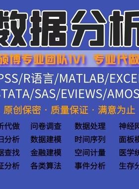 SPSS数据分析服务eviews实证Stata问卷调查meta医学amos统计R代做
