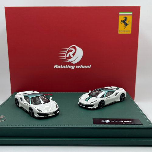 【李先生】现货 RW1：64法拉利488pista双车套小绿帽汽车模型
