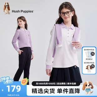女童POLO衫 新款 暇步士童装 25春季 儿童休闲T恤大童甜美长袖 t恤衫