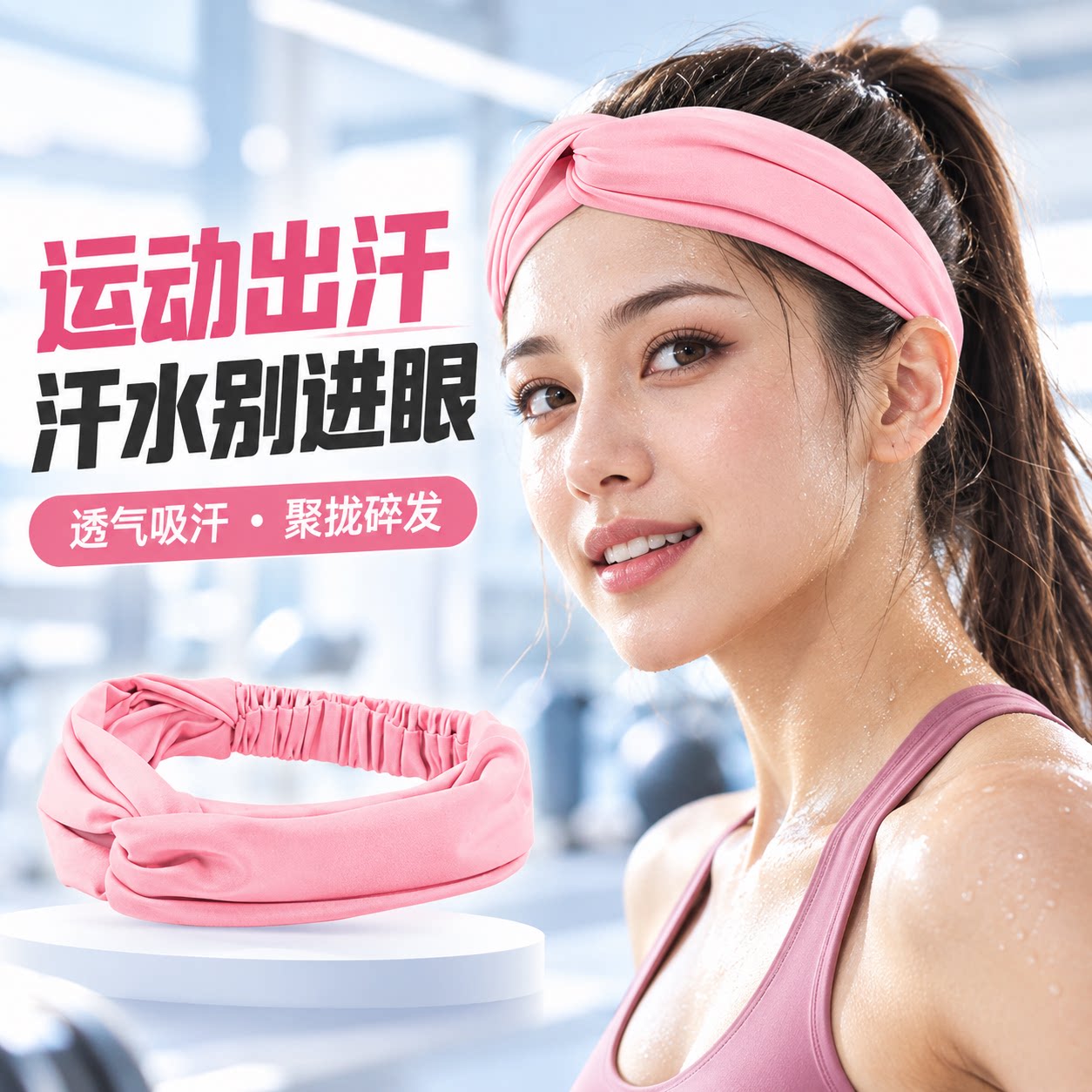 男女运动发带吸汗透气聚拢碎发款