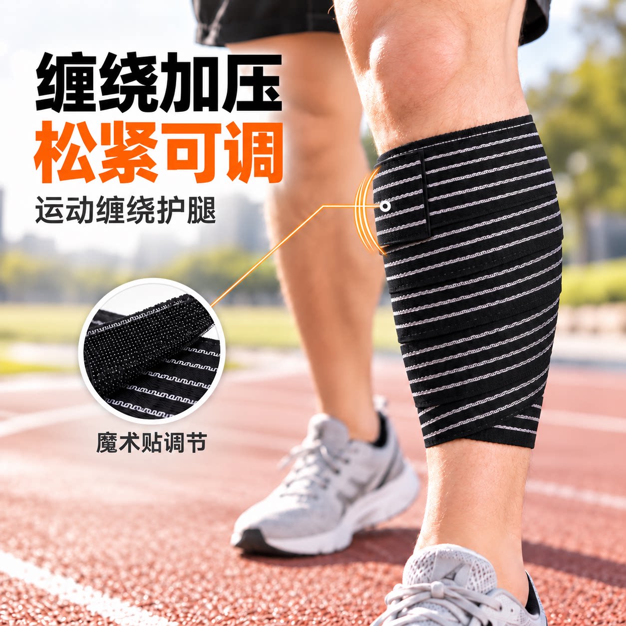 小腿弹力绷带缠绕加压松紧可调节