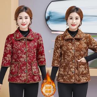 秋冬新款 半袖 加厚短袖 加绒大码 棉衣马甲 棉服外套中老年女装 妈妈装