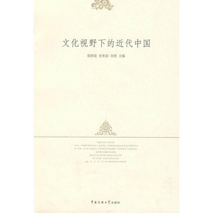 【正版包邮】 文化视野下的近代中国 郑师渠 史革新 刘勇 中国传媒大学出版社