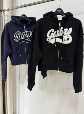 【ATPLAL】韩国高端潮牌秋冬新款拉链加绒加厚女短款连帽卫衣外套