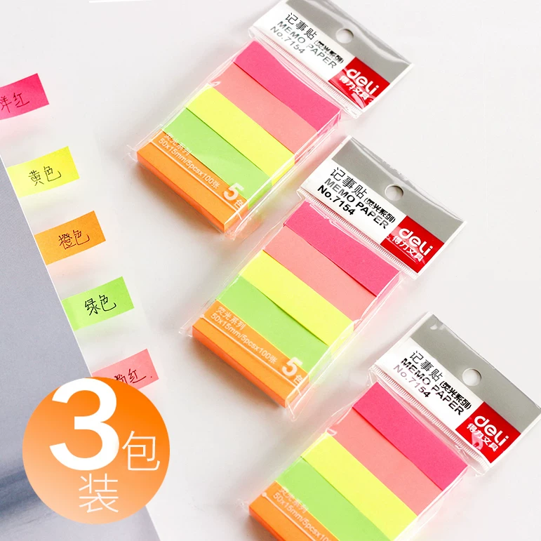 Determine mini -long strips conveniently stickers to urinate bookmarks, picked up, fluorescent strip Students with creative strip index instructions N times to post Yi Pepsi marks and notes.