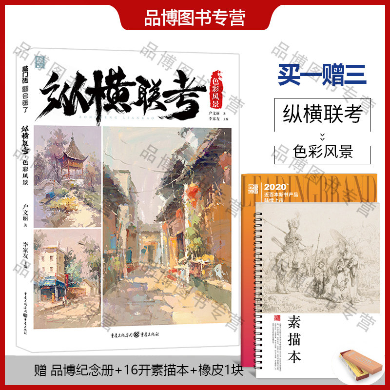 风景基础画面练习单体小景色稿到完整稿变调练习照片对画色彩场景范画