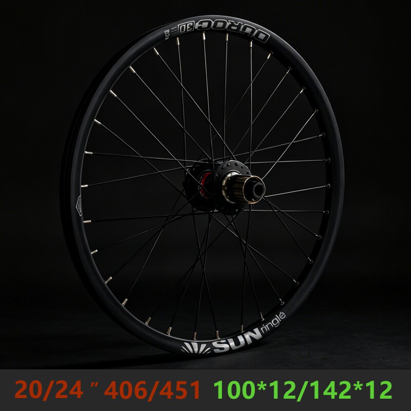 定制20寸406/451碟刹轮组NOVATEC久裕41/042快拆/桶轴24寸duroc30