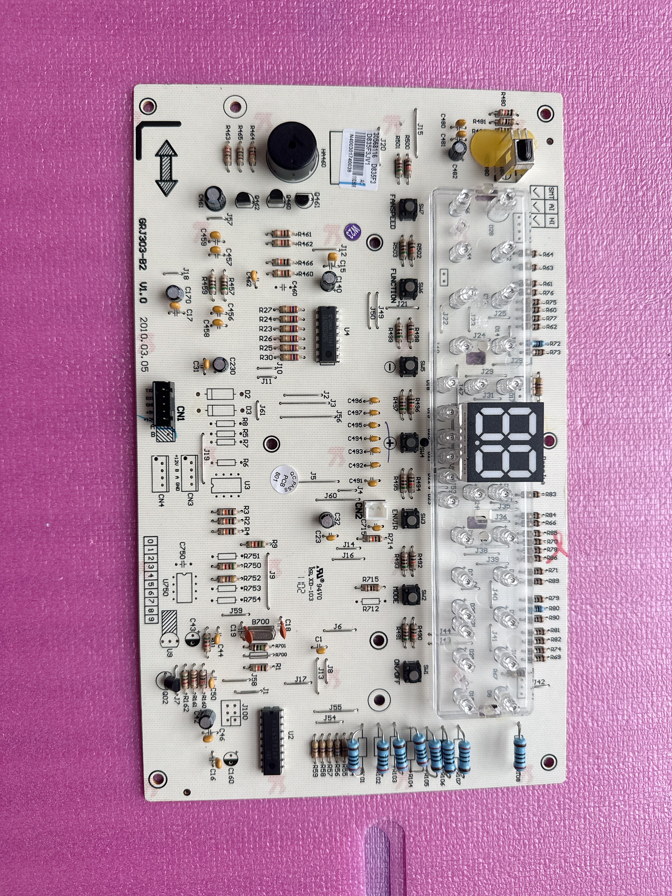 适用格力空调5匹控制面板清新风全新显示器30568116显示板D835F3