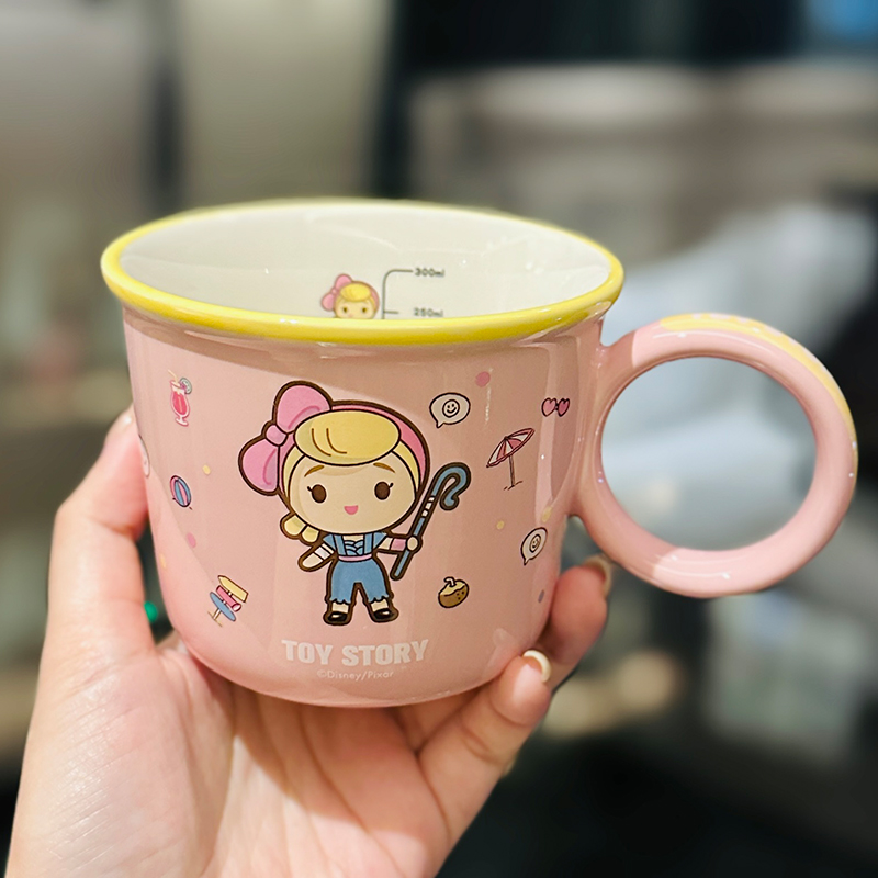玩具总动员陶瓷水杯巴斯光年马克杯可爱儿童带刻度牛奶燕麦早餐杯