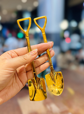 可爱搞怪设计感铁铲勺子礼物网红304不锈钢咖啡搅拌勺西瓜甜品勺