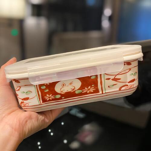 日式陶瓷饭盒上班族学生食堂打饭专用食品级可爱带饭分格便当餐盒