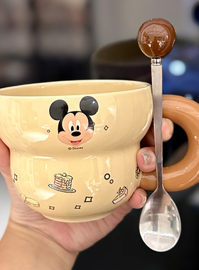 迪士尼陶瓷马克杯设计感小众家用女生喝水杯子可爱早餐麦片咖啡杯