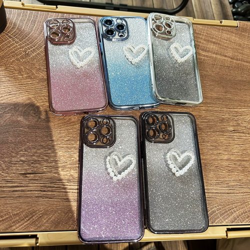 适用于OPPO RENO15 A6PRO A2 A55 R15 K12S真我V60 FINDX8全包精孔防摔ins高级感爱心闪粉电镀软胶手机壳批发