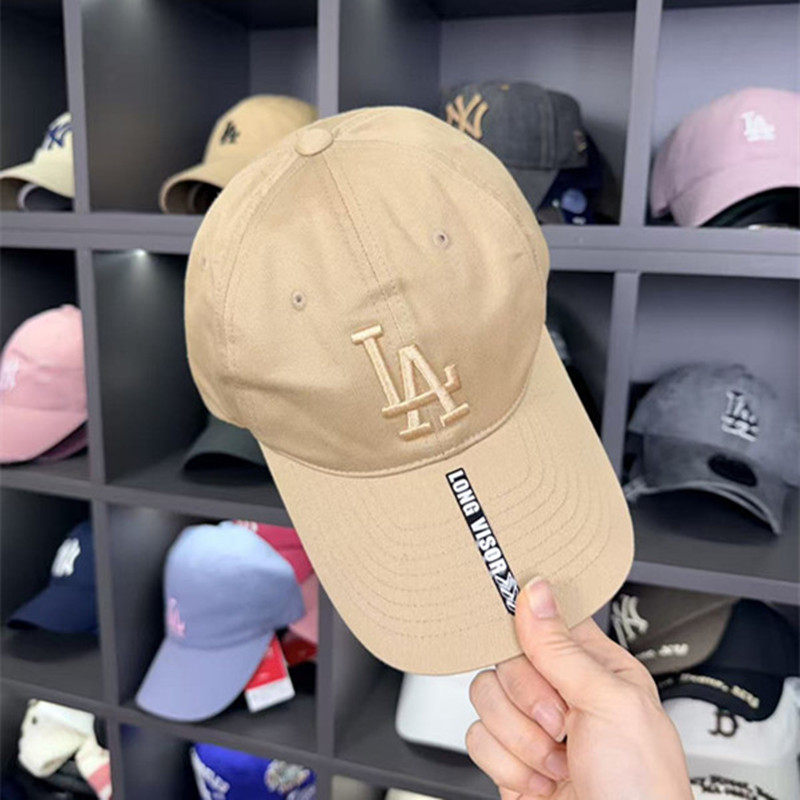 MLB帽子韩国正品男女同款软顶棒球帽新款鸭舌帽加长帽檐