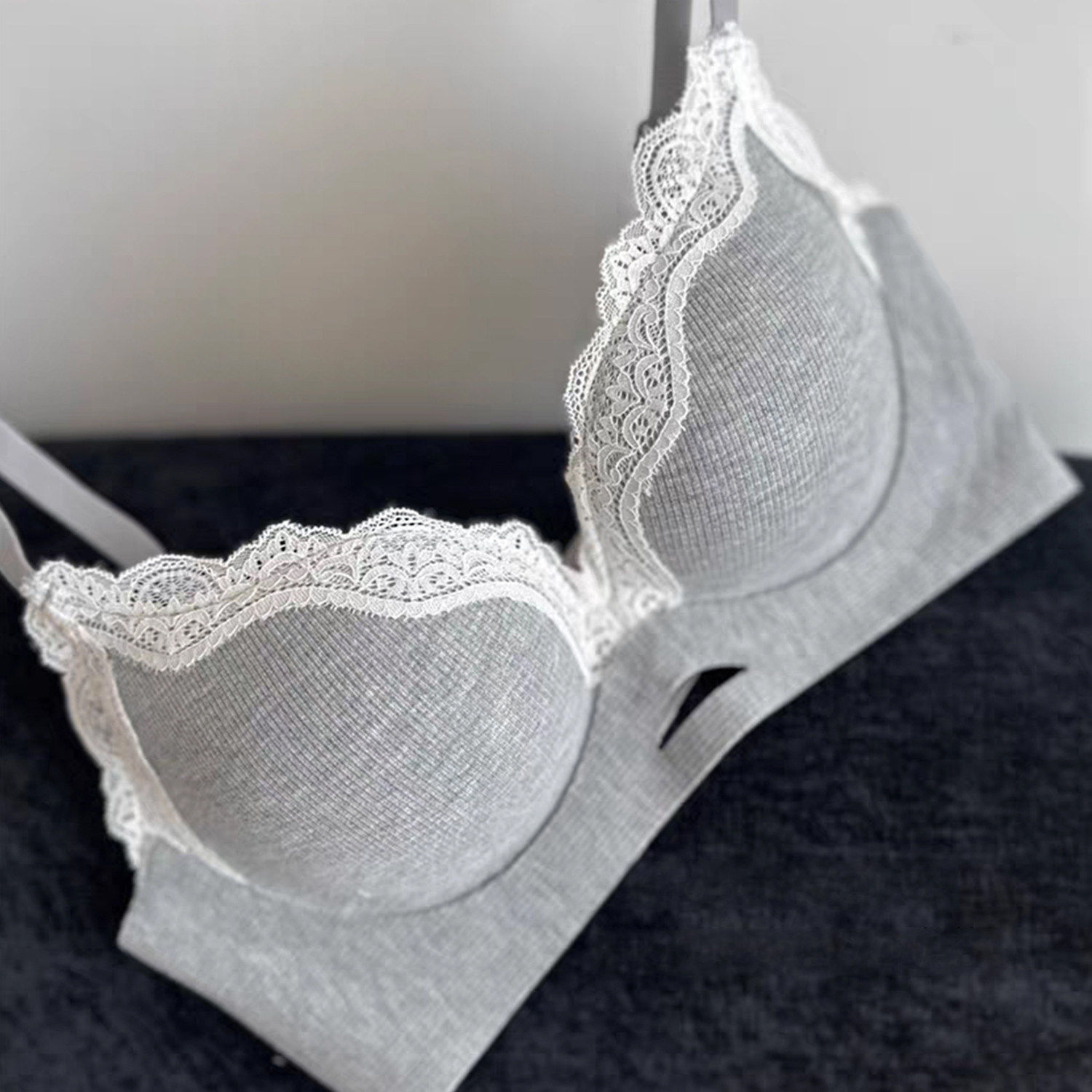 灰色蕾丝性感磨毛内衣女小胸聚拢显大无钢圈上托收副乳防下垂袜子,女士内衣/男士内衣/家居服,短袜,淘宝优惠券,粉丝福利购,淘宝优惠卷