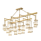 全铜后现代简约吊灯轻奢大气酒店大堂吧台拉丝金时尚 玻璃棒客餐厅