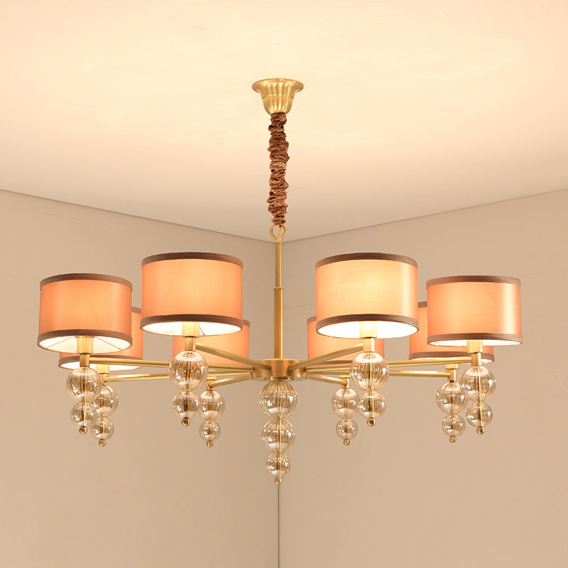 全铜美式田园简约欧式客厅创意设计师样板间卧室书房餐厅水晶吊灯