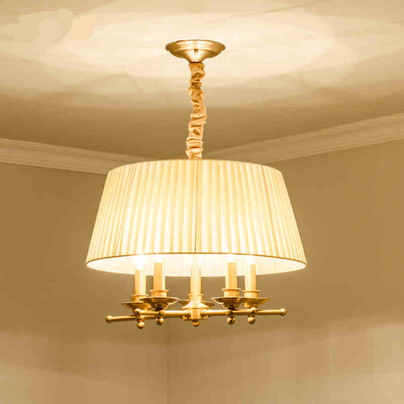 吸吊两用全铜吊灯美式乡村田园餐厅设计师别墅欧式简约书房饭厅灯