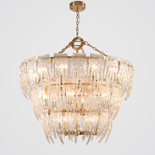 意大利后现代轻奢创意手工冰川玻璃个性设计师别墅样板间展厅吊灯