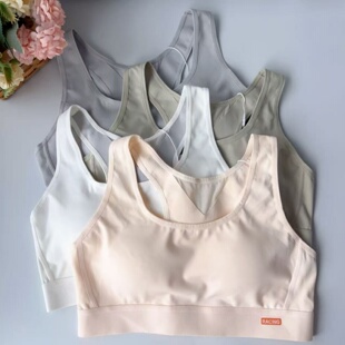 小靓美少女内衣青春发育期固定杯初高中生运动防震背心无钢圈文胸